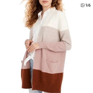 Madewell Ryder Stripe alpaca/merino wool Cardigan Sweater Sz S